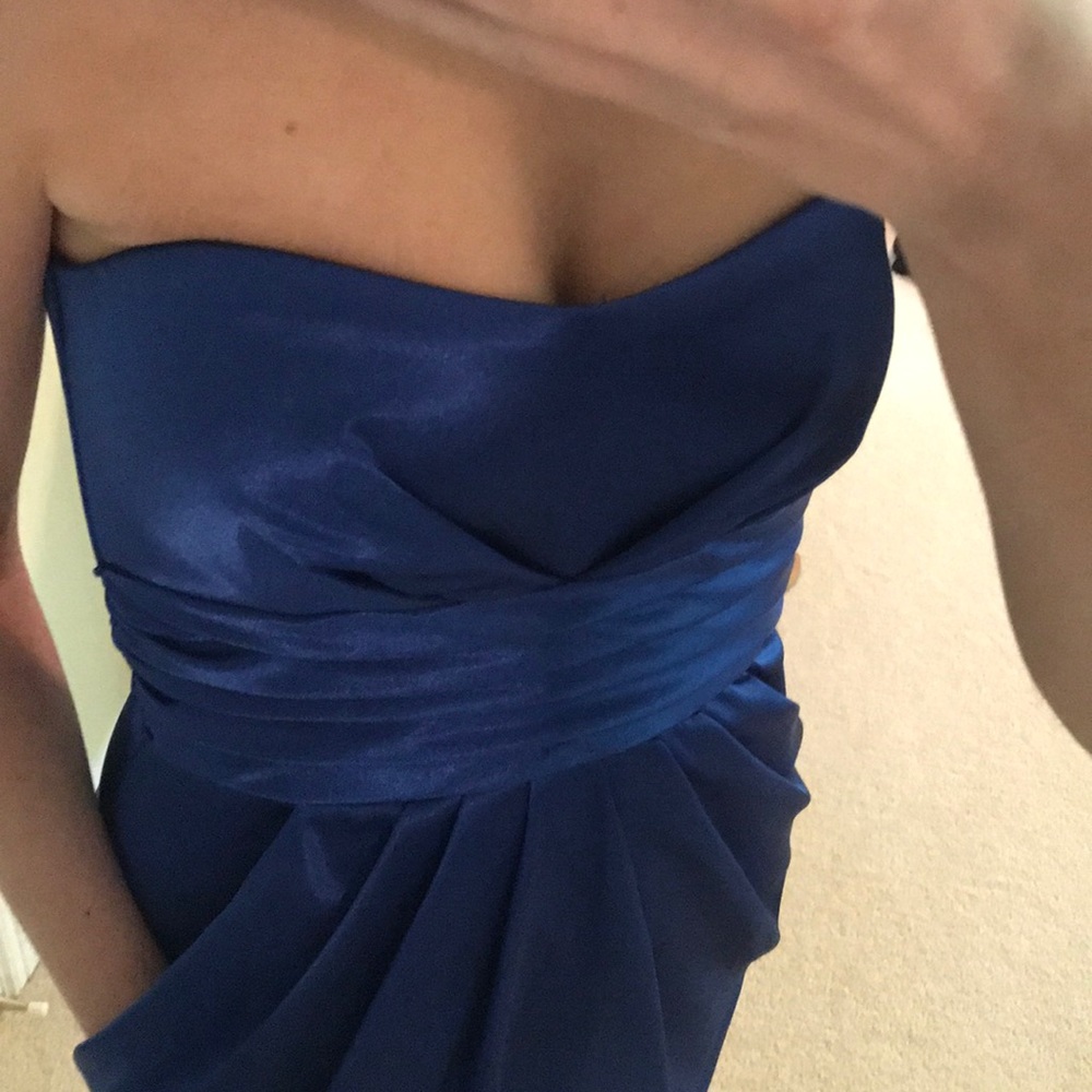 Royal blue satin formal dress